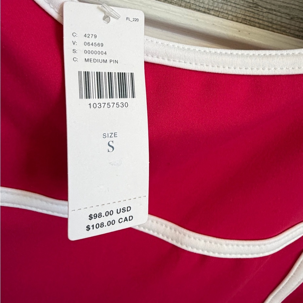 NWT new small Anthropologie daily practice sleeveless piped dress Red shorts - Picture 5 of 13